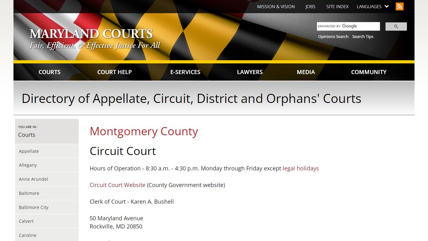 Montgomery County | Maryland Courts